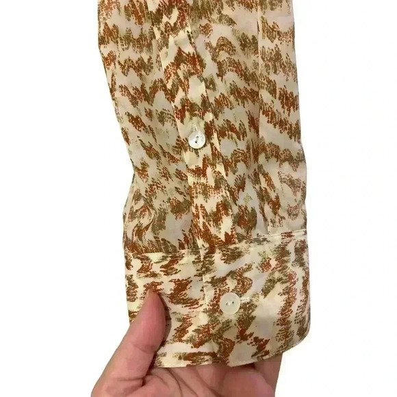 Theory Women’s Printed Menswear Button Front Shirt Size L - Picture 4 of 8